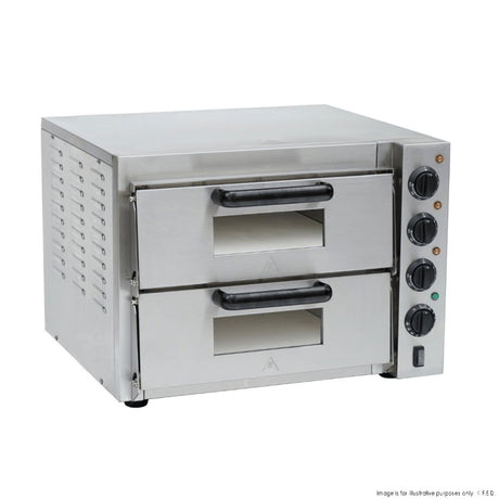 BakerMax Compact Countertop Electric Pizza Oven – Single or Double Deck - Cafe Supply