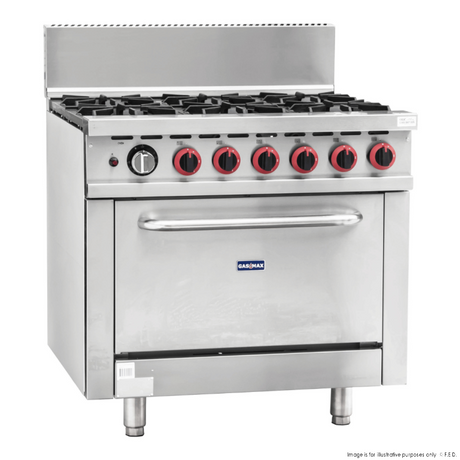 GBS6T Gasmax 6 Burner With Oven Flame Failure - Cafe Supply