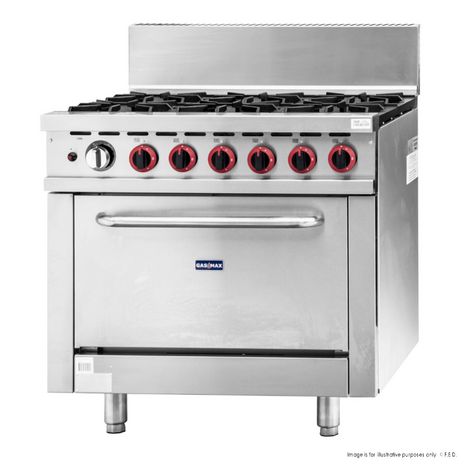 GBS6T Gasmax 6 Burner With Oven Flame Failure - Cafe Supply