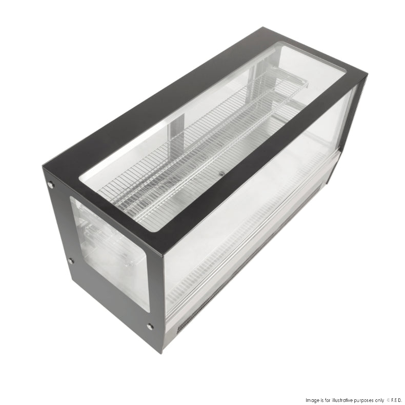 Counter top square 2 Shelves Glass cold food display - GN-1200RT - Cafe Supply