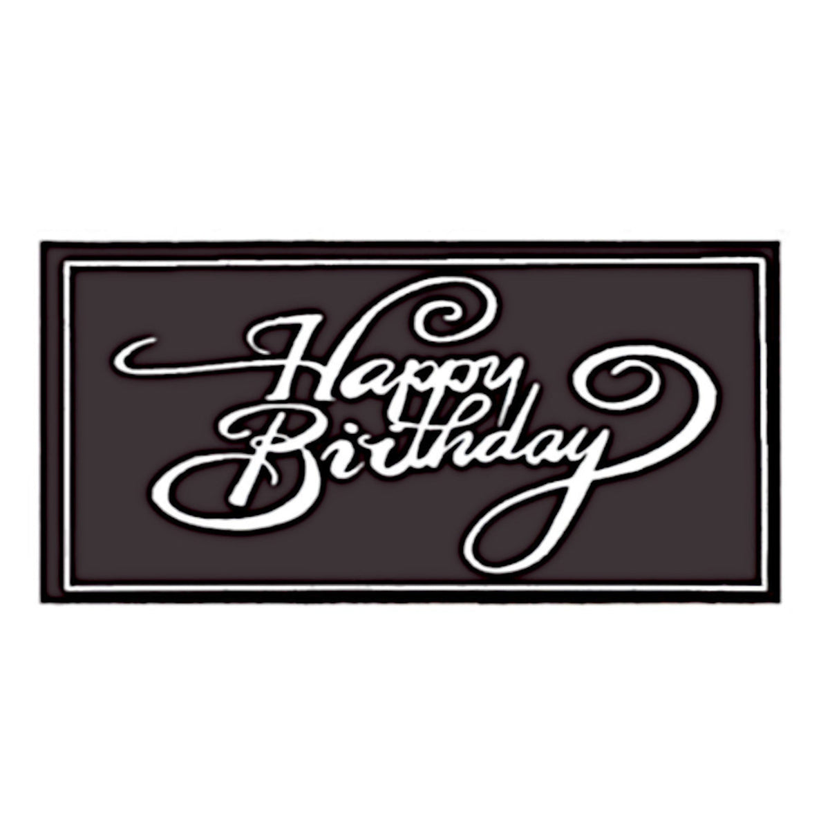 Chocolate Dark Happy Birthday Oblong 100mm x 50mm (18PK) - Cafe Supply