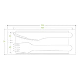 16cm Coated Wood Knife, Fork & Napkin Set - Cafe Supply