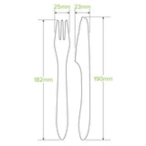 19cm Coated Wood Knife, Fork & Napkin Set - Cafe Supply
