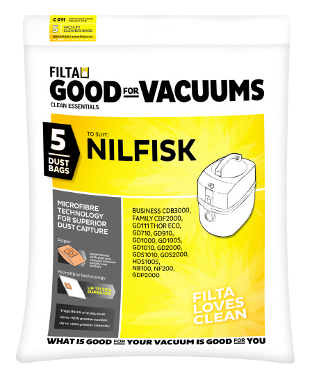 Nilfisk GD1000 Dust Bags 5/PKT C011 - Cafe Supply