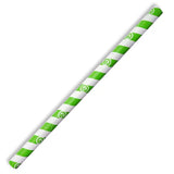10mm Jumbo Green Stripe BioStraw - Cafe Supply