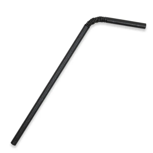 6mm Regular Black Bendy BioStraw - Cafe Supply