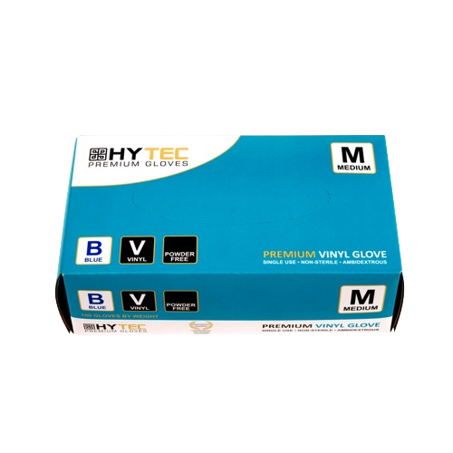 Hytec Blue Vinyl Gloves, Powder Free - Cafe Supply