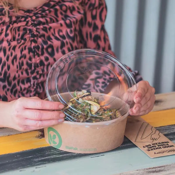 1,300ml RPET Kraft BioBowl Lid - Cafe Supply