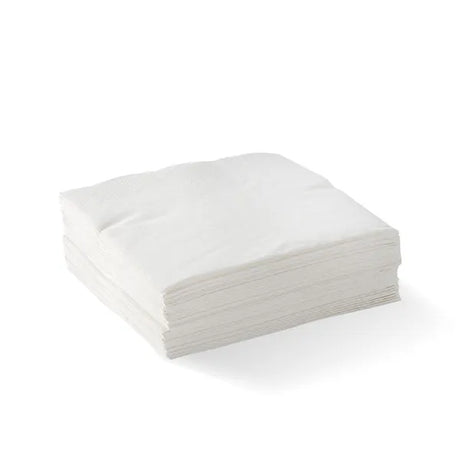 2-Ply White Corner Embossed Cocktail BioNapkin - Cafe Supply