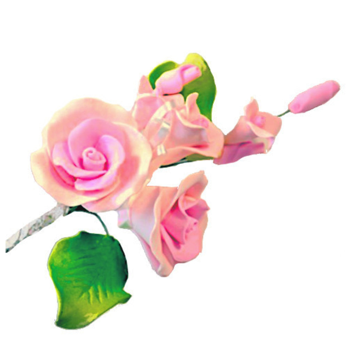 Icing Tea Rose Spray, Pink 120mm, (Box of 3) - Cafe Supply