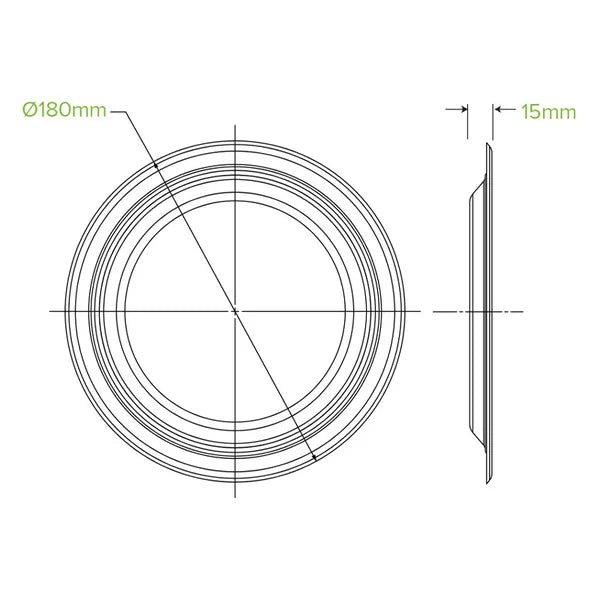 10 Pack - 18cm / 7" White BioPlates in Plastic Sleeves - Cafe Supply