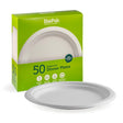 50 Pack – 25cm / 10" White BioPlates - Cafe Supply