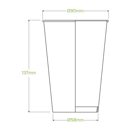 20 Pack - 16oz Cold Paper BioCup - Cafe Supply