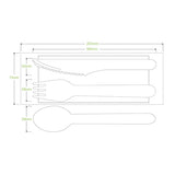 16cm FSC™ Wood Fork, Knife, Spoon & Napkin Sets - Cafe Supply