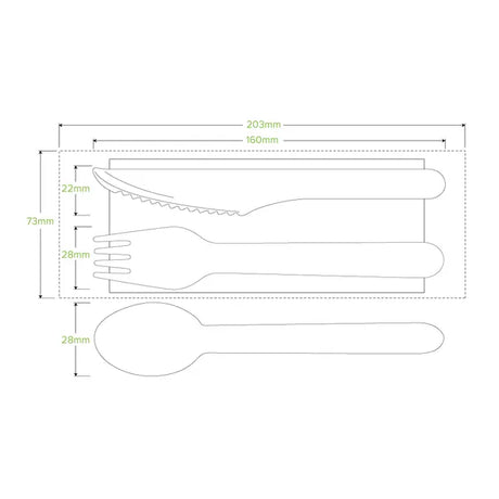 16cm FSC™ Wood Fork, Knife, Spoon & Napkin Sets - Cafe Supply