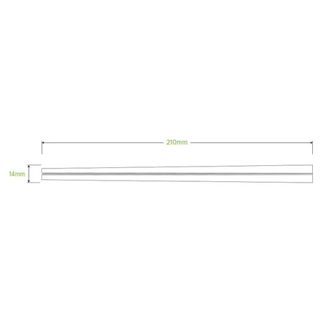 20 Pack - 21cm Bamboo Chopsticks in Paper Sleeve - Cafe Supply