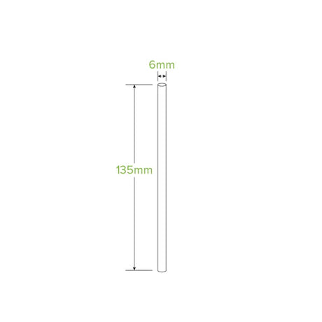 40 Pack - 6mm Mixed Cocktail BioStraws - Cafe Supply