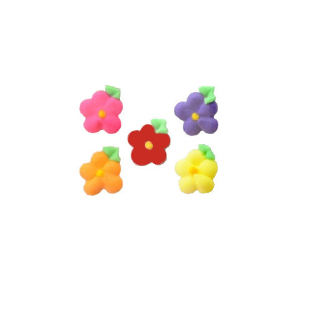 Icing Drop Flowers with leaf 19mm (Packet of 24) - Cafe Supply
