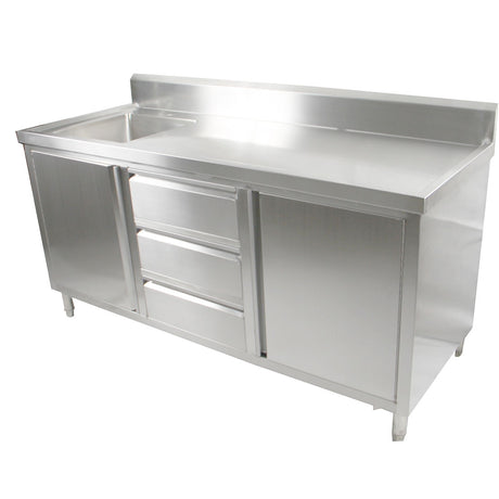 SC-6-2100L-H Cabinet with Left Sink - Cafe Supply