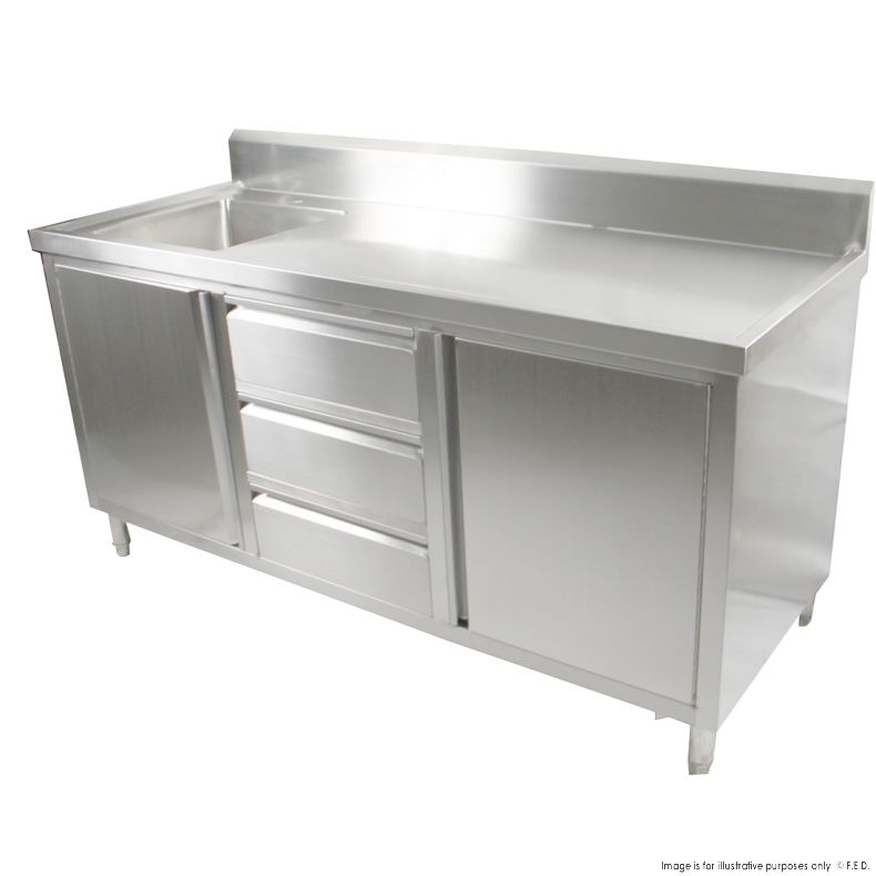 SC-6-1800L-H Cabinet with Left Sink - Cafe Supply