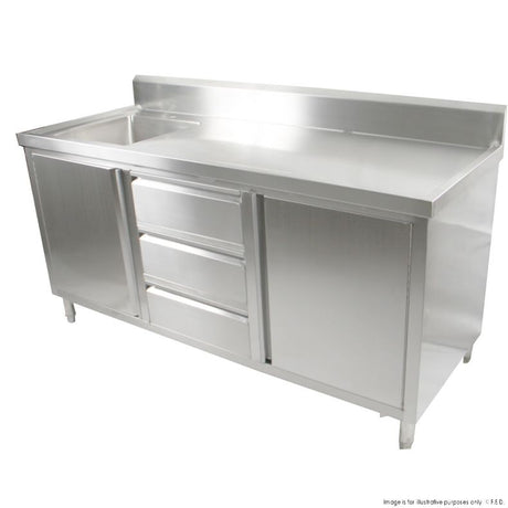 SC-6-1800L-H Cabinet with Left Sink - Cafe Supply