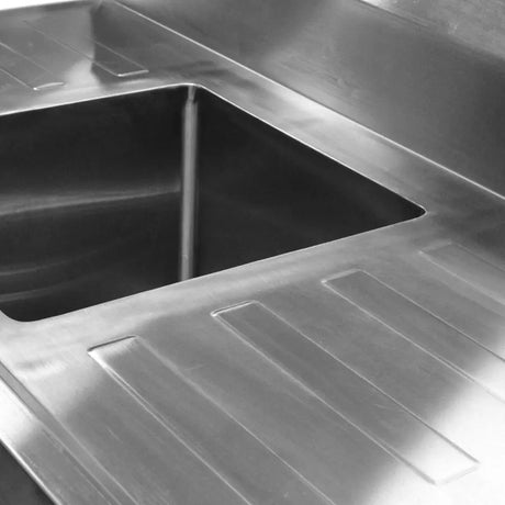 SSB6-2400L/A Single Left Sink Bench with Pot Undershelf - Cafe Supply