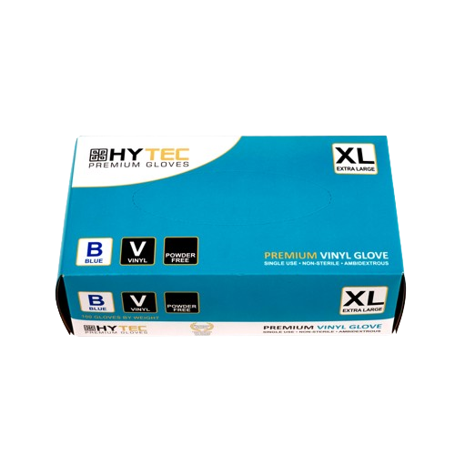 Hytec Blue Vinyl Gloves, Powder Free - Cafe Supply