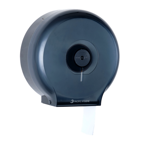 Pacific Hygiene Single Jumbo Toilet Roll Dispenser - Black - Cafe Supply