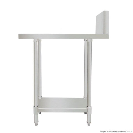 WBB-0450R Stainless Steel Kitchen Infill Bench with Splashback - Cafe Supply