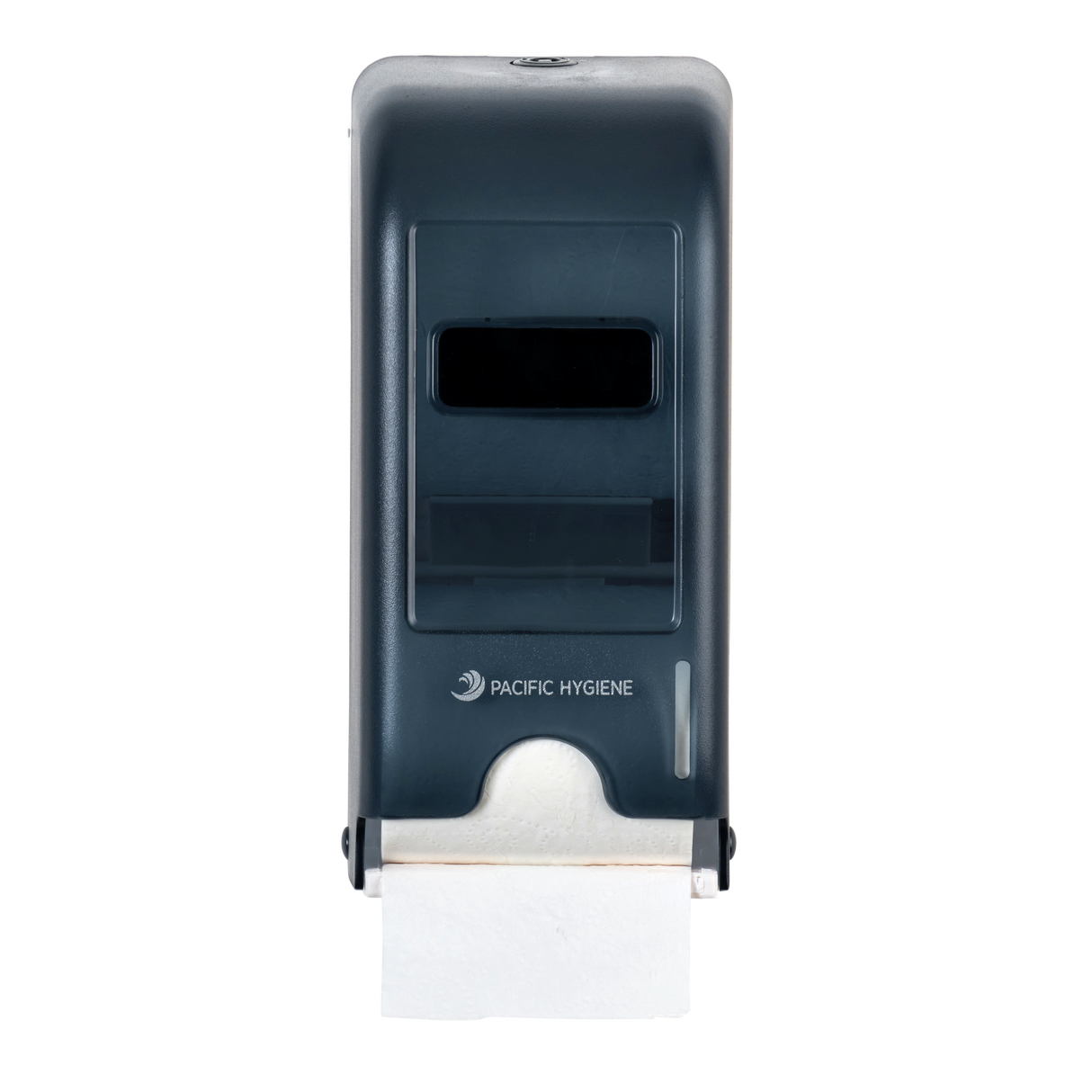 Pacific Hygiene 2 Roll Drop Down Toilet Tissue Dispenser - Smoke Blue - Cafe Supply
