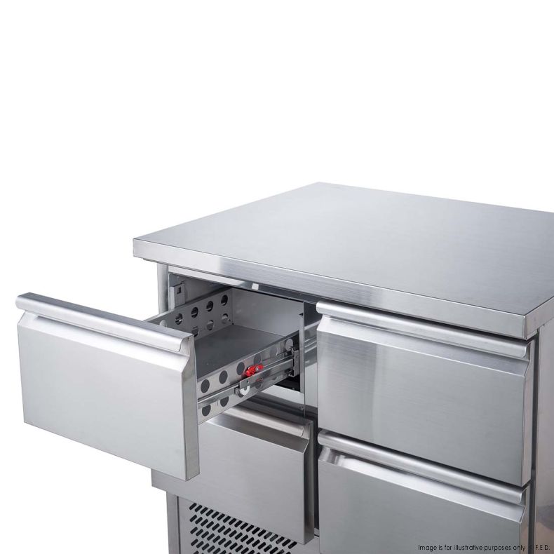 FED-X Four Drawer Compact Workbench Fridge - XGNS900-4D - Cafe Supply