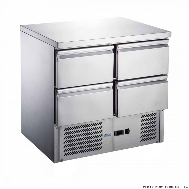 FED-X Four Drawer Compact Workbench Fridge - XGNS900-4D - Cafe Supply