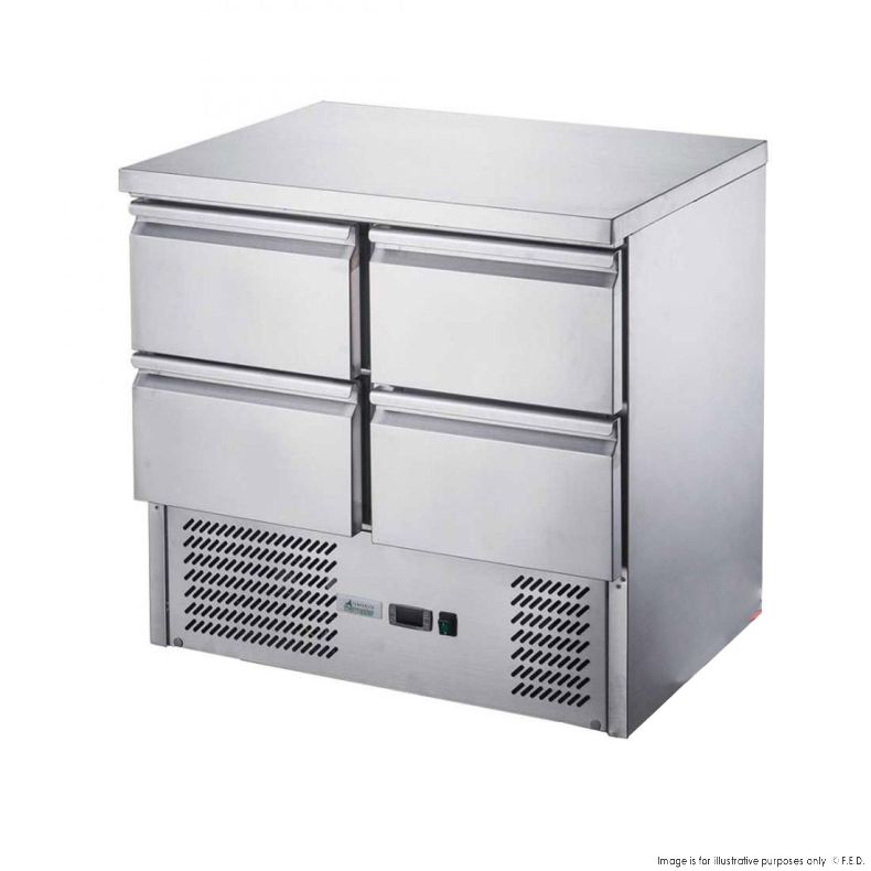 FED-X Four Drawer Compact Workbench Fridge - XGNS900-4D - Cafe Supply