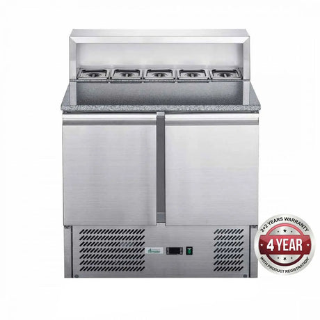 FED-X Two Door Salad Prep Fridge with Marble Top – XGNS900E - Cafe Supply
