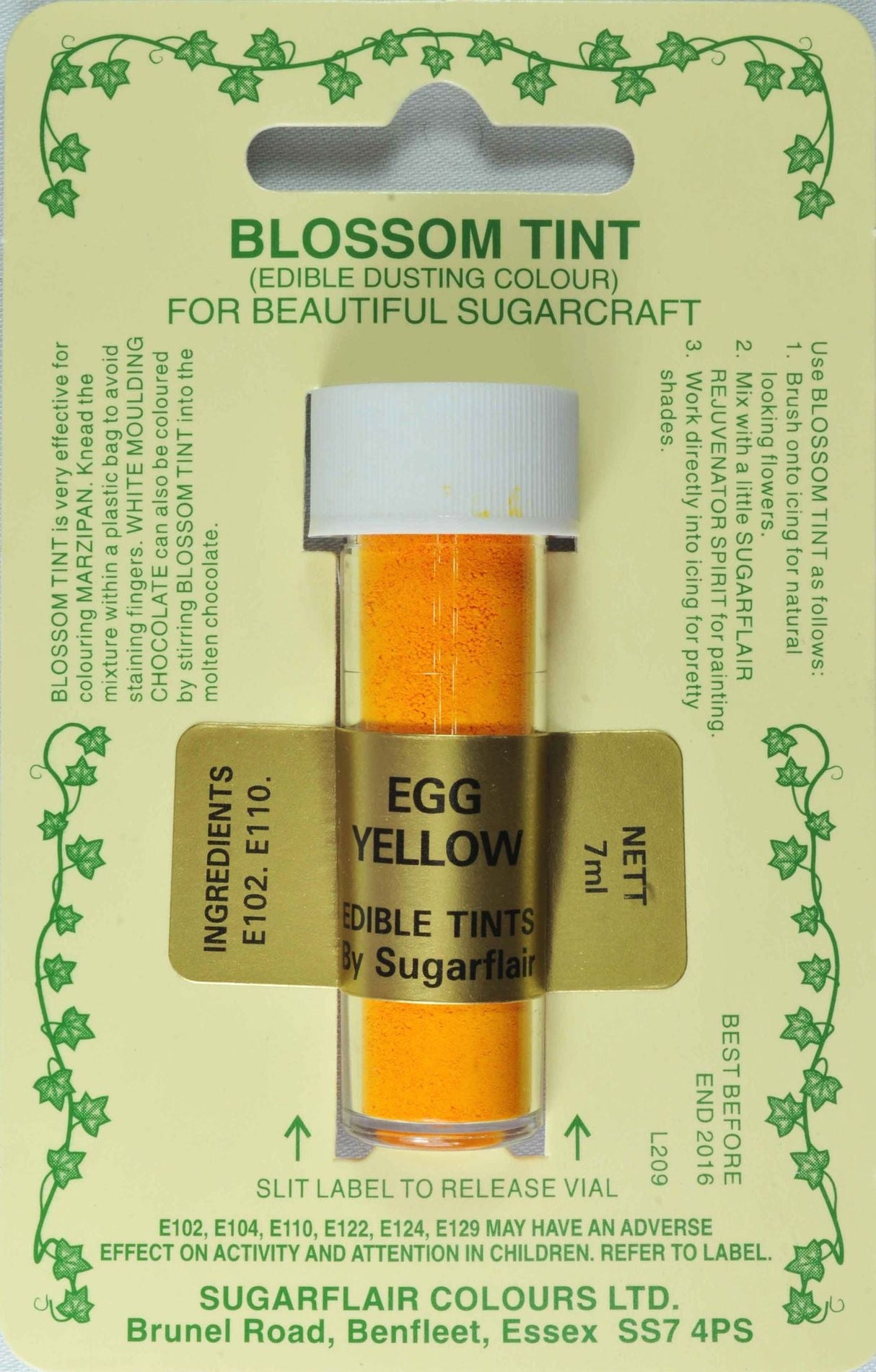 Sugarflair Edible Dusting Colour Egg Yellow - Cafe Supply
