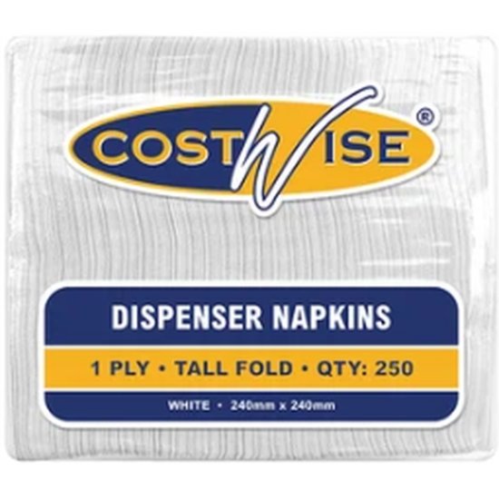 1 Ply Tall Dispenser Serviettes - Cafe Supply