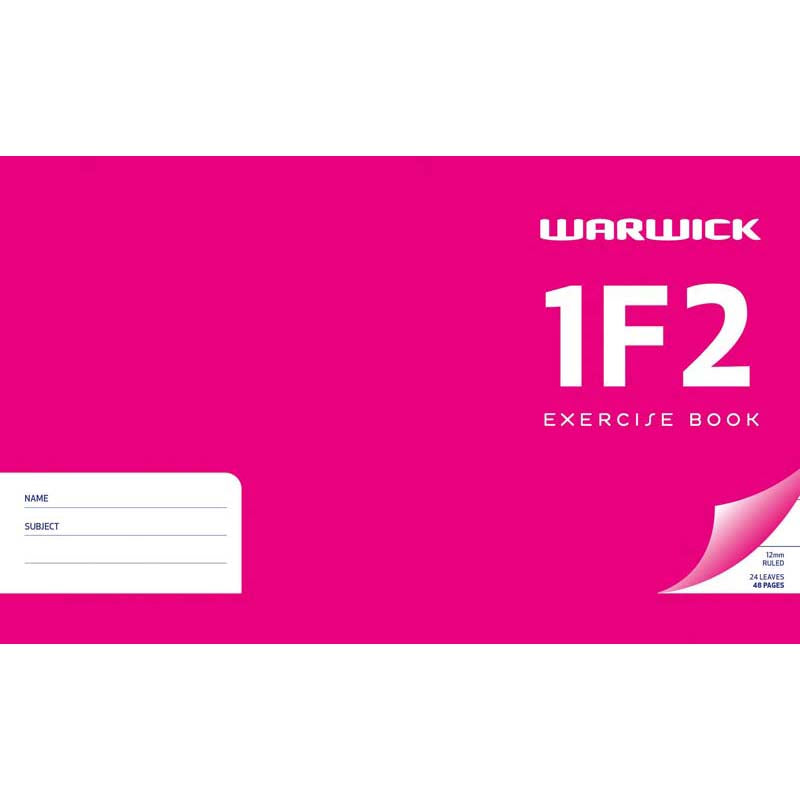 Warwick Exercise Book 1F2 24 Leaf Ruled 12mm 125x202mm - Cafe Supply