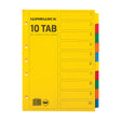 Warwick Divider A4 10 Tab Coloured - Cafe Supply