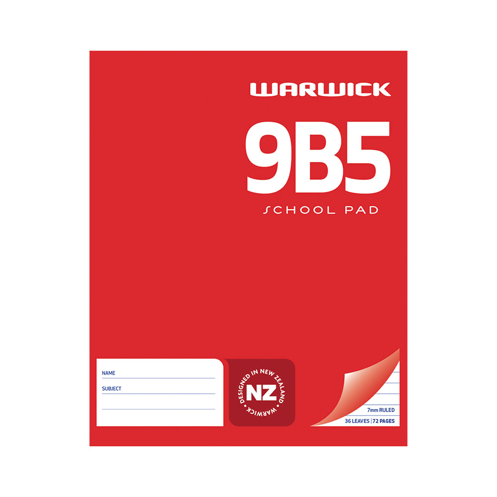 Warwick Pad 9B5 School 36 Leaf Ruled 7mm 255x205mm - Cafe Supply