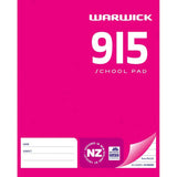 Warwick School Pad 9I5 9mm Ruled 36 Leaf 255 X 205mm - Cafe Supply