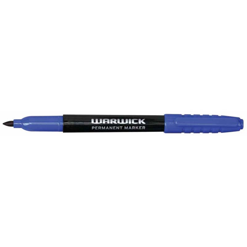 Warwick Marker Blue Fine Tip Permanent Box Of 12 - Cafe Supply