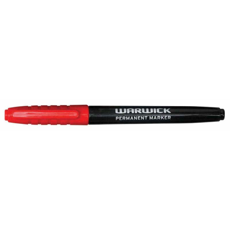Warwick Marker Red Fine Tip Permanent Box Of 12 - Cafe Supply
