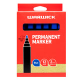 Warwick Marker Blue Bullet Tip Permanent Box 12