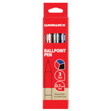 Warwick Pen Ballpoint Assorted Retractable Medium Comfort Grip 3 Pack - Cafe Supply