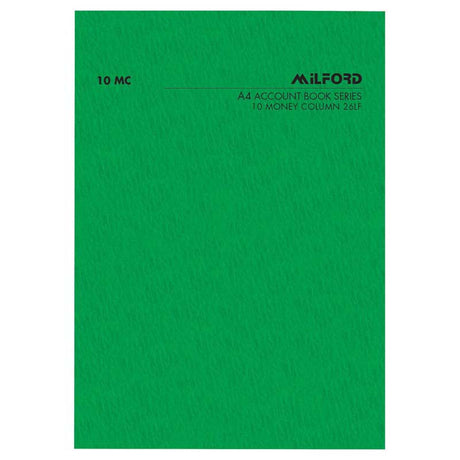Milford A4 10 Money Column 26 Leaf Limp Analysis Book - Cafe Supply