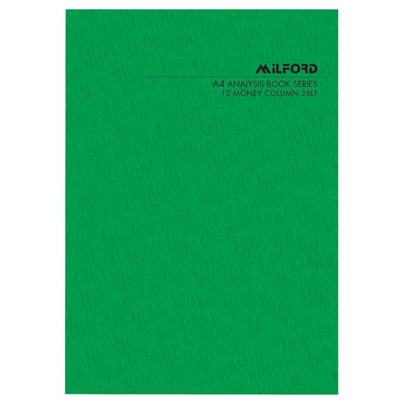 Milford A4 12 Money Column 26 Leaf Limp Analysis Book
