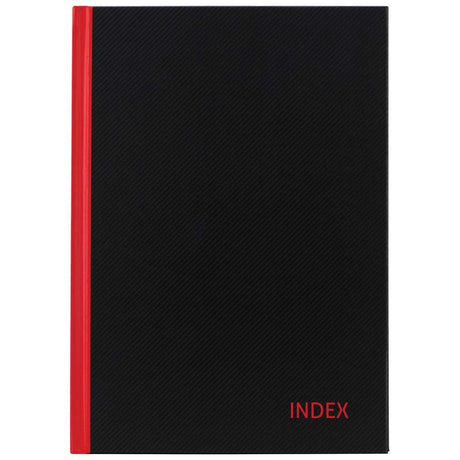 Milford Notebook Indexed Red & Black A6 100lf - Cafe Supply