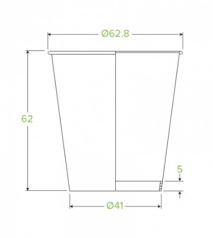 120ML / 4OZ (63MM) KRAFT GREEN LINE SINGLE WALL BIOCUP - Cafe Supply