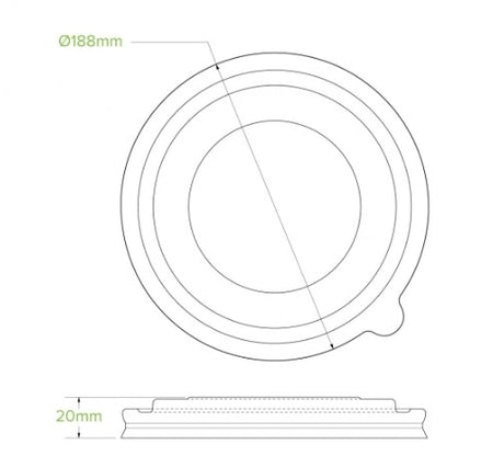 1,300ML KRAFT BIOBOWL PET LID - Cafe Supply