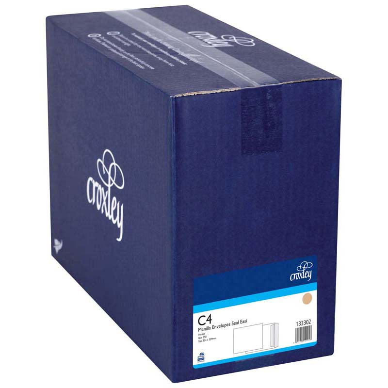 Croxley Envelope C4 Manilla Seal Easi Pocket Box 250 - Cafe Supply